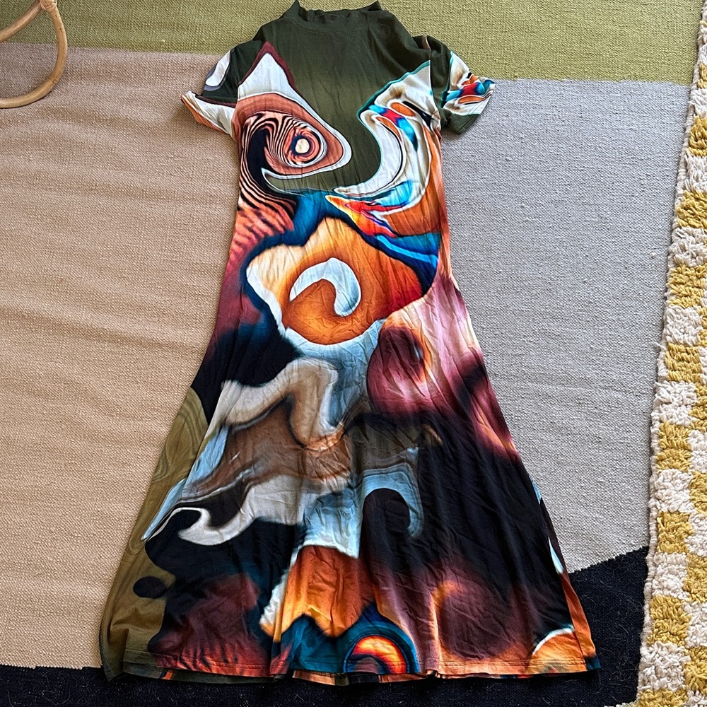 The Kit Abstract Marble Print Dress